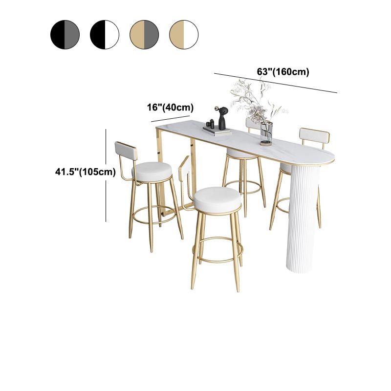 Island Contemporary Bar Table 42-inch Height Stone Top Bistro Table