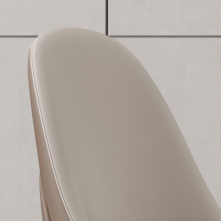 Faux Leather Armless Dining Chairs Glam Side Chairs with Metal Base