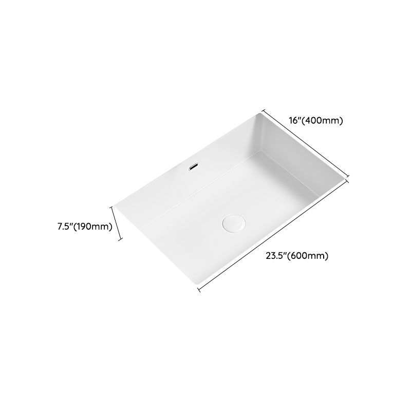 Modern Undermount Bathroom Sink Porcelain with Faucet Wash Stand