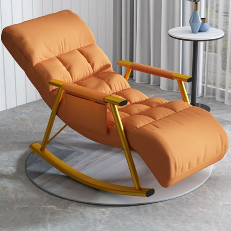 Modern Rocking Chair Metal Frame Spindle Rocker Chair with Cushions