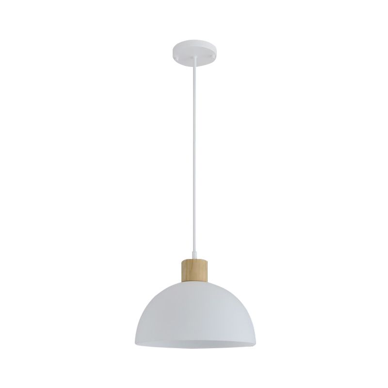 Acrylkom hangend licht eenvoud enkele witte suspensie hanglamp met houten dop