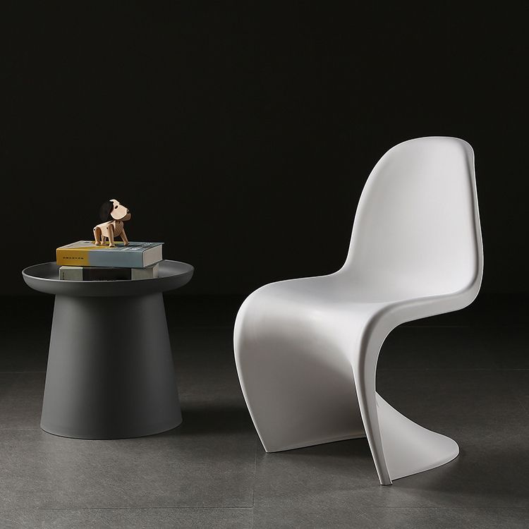 Contemporary Style Plastic Dining Armless Chair Solid Back Side Chair for Home