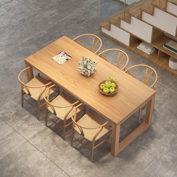 Simplicity Style Dinette Table Rectangle Solid Wood Dinner Table in Natural