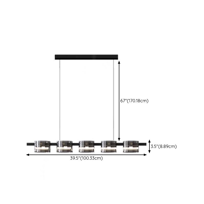 Nordic LED Island Lighting Fixture Simple Glass Pendant Light for Dining Room