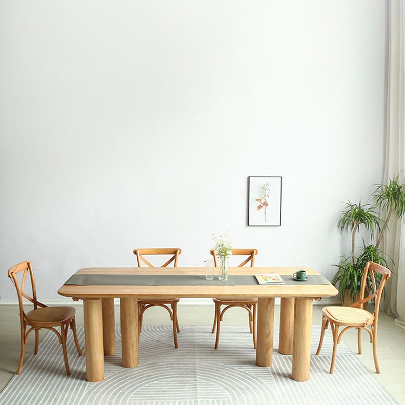 Solid Wood 1/2/5 Pieces Dining Set Modern Rectangle Dinette Table Set for Home Use