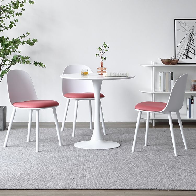 Minimalist Round Wood Dining Table with Tulip Style for 4 People