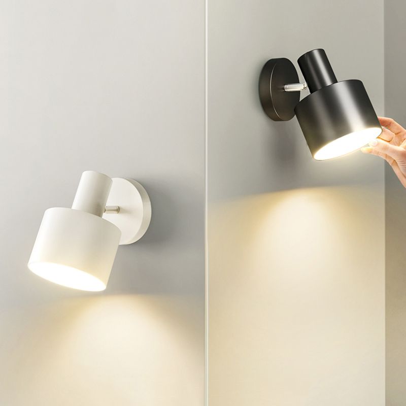 Single Polished Finish Contemporary Wall Mounted Sconce Metal Wall Light for Foyer
