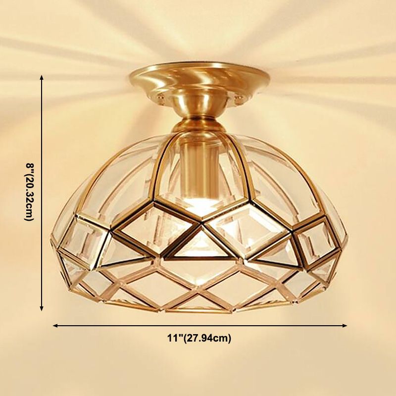Ceiling Mount Light American Country Style Semi Flush Mount Ceiling Light for Aisle Corridor