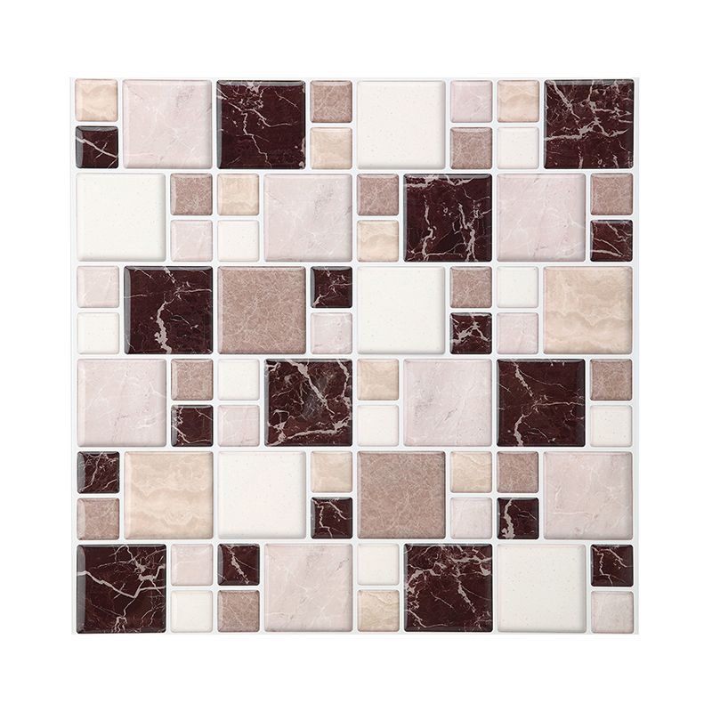PVC Self-Adhesive Wallpapers Countryside Marble Mosaic Tile Wall Covering for Kitchen