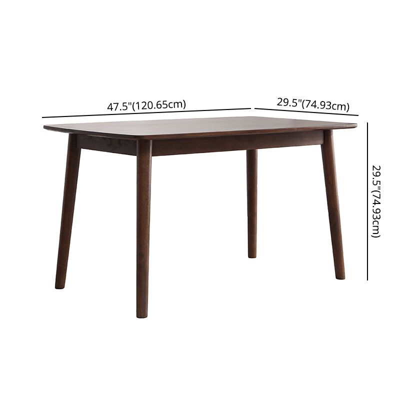 Contemporary Solid Wood Rectangle Shape Dining Furniture 4 Wood Legs Formal for Dining Furniture
