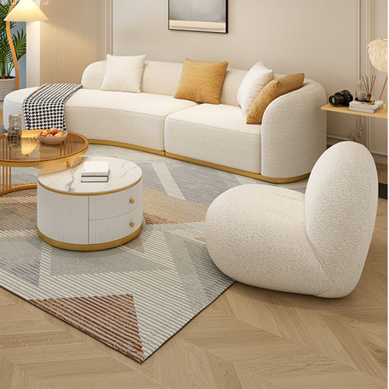 Modern Style Sofa Wind Even Back Armrest Curved Backrest Sponge Cushion Filling Sofa Bed