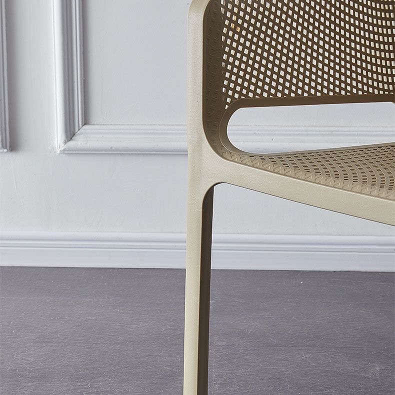 Scandinavian Plastic Kitchen Dining Room Arm Chair Solid Back Chair