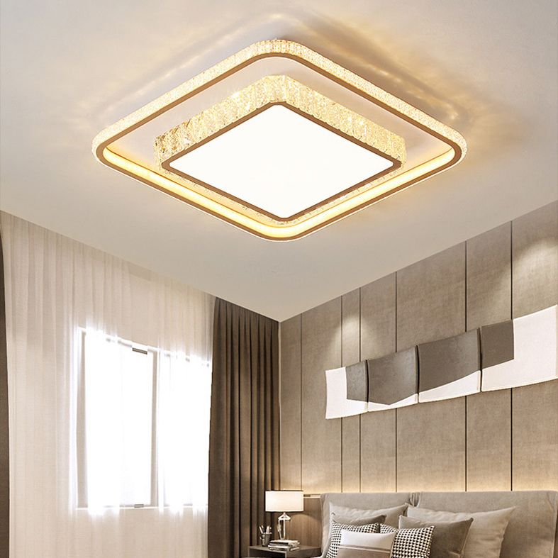 Lámpara de techo Lámpara de techo moderna de acrílico y cristal para sala de estar y dormitorio