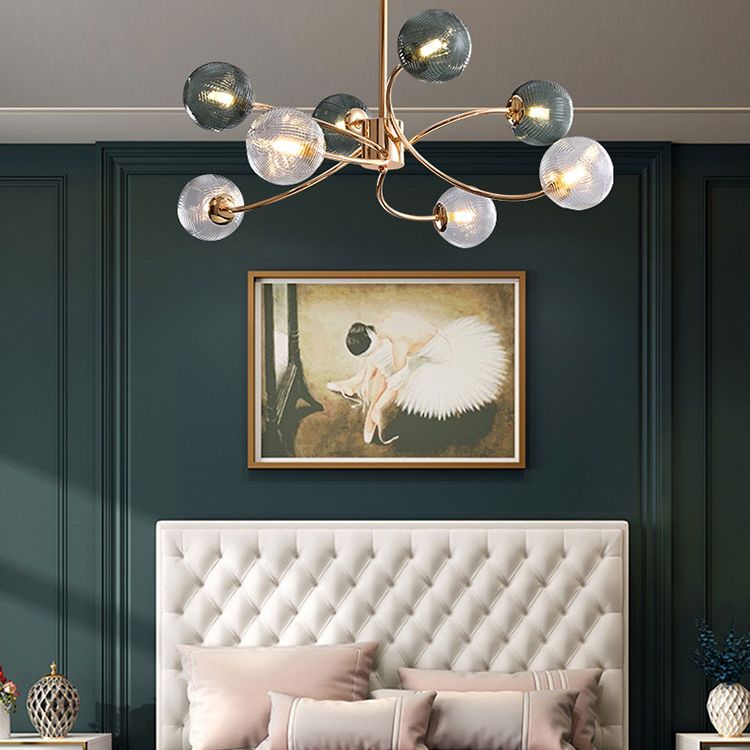 Metal Chandelier Light Fixtures Modern Multi-Head Globe Pendant Lamp for Living Room