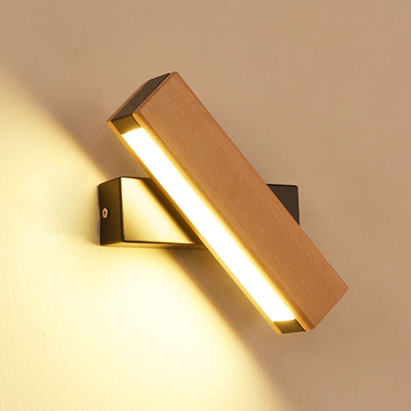 Geometry Shape Wall Lighting Modern Style Wood 1 Lights Sconce Lamp for Living Room