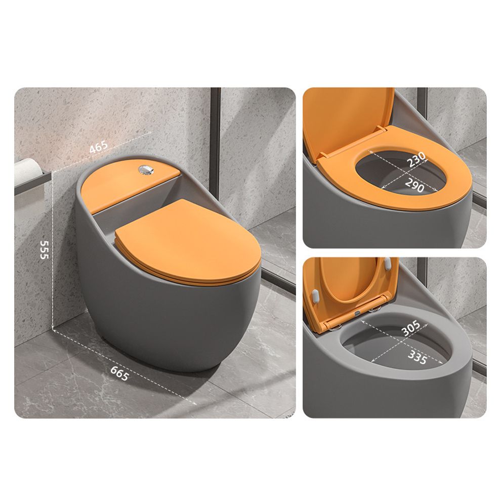 Concealed Tank Flush Toilet Floor Mount One-Piece Toilet with Slow Close Seat