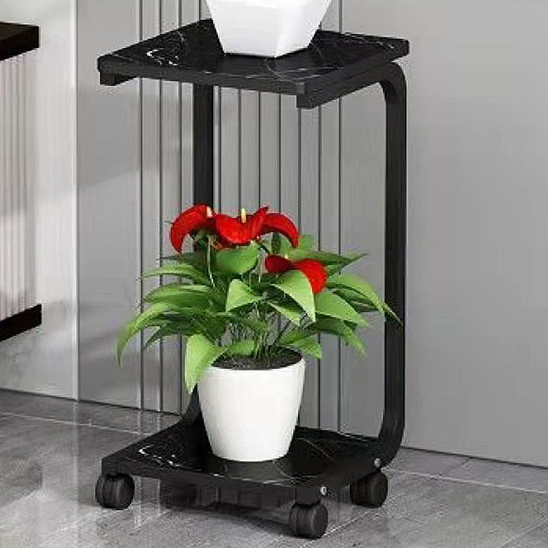 Ironcraft C Side Table Square Wood End Table with Shelf for Living Room