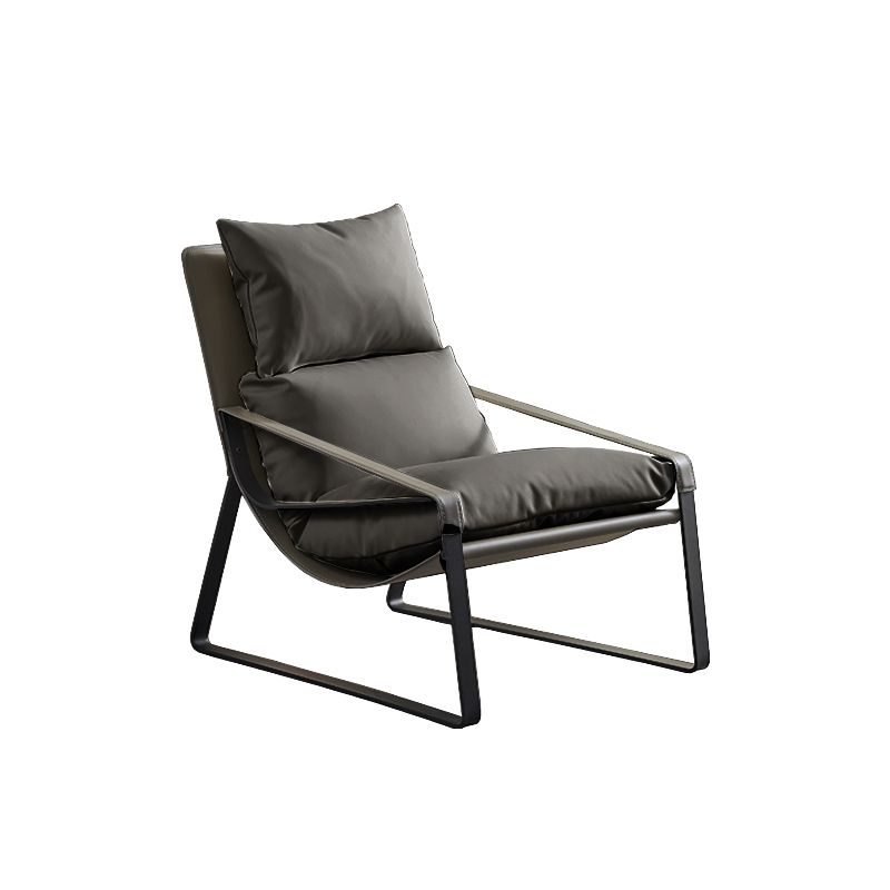 Modern 35.43" Wide Sewn Pillow Back Sponge Metal Frame Arm Chair