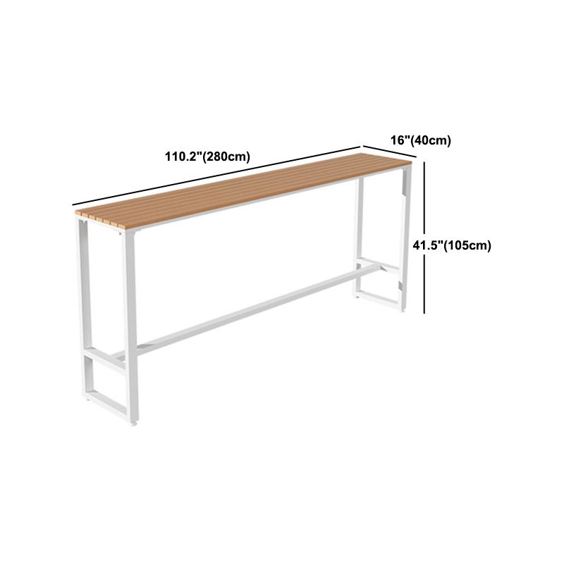 Industrial Artificial Wood Bar Table Set 1/5 Pieces Counter Table with White Stools