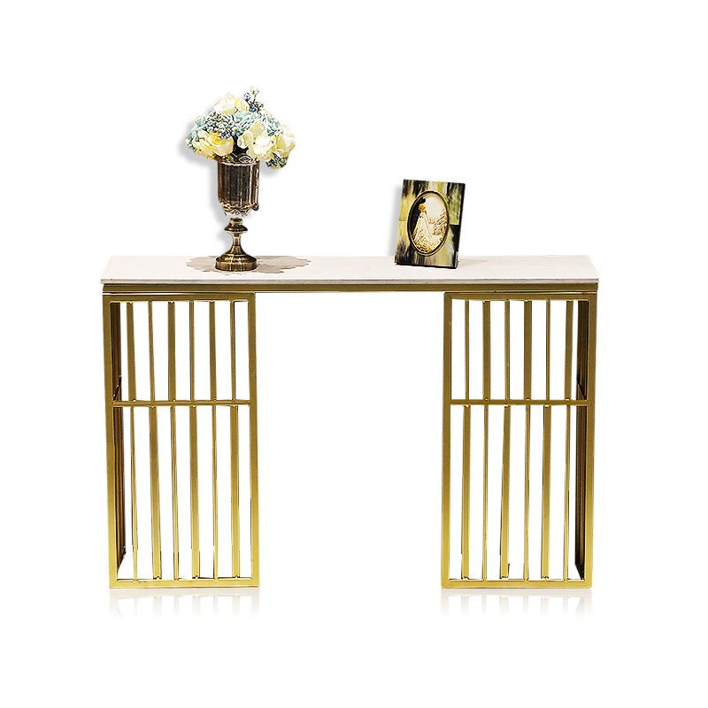 Glam Sofa Console Table Antique Finish Console Accent Table with Shelf