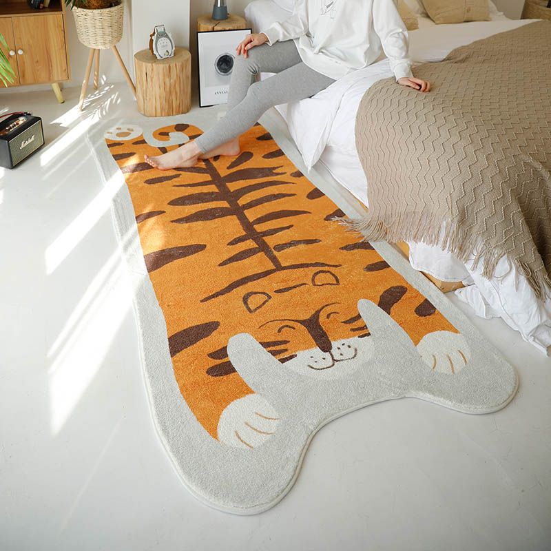 Irregular Shape Animal Skin Rug Multicolor Casual Carpet Polyster Anti-Slip Backing Washable Rug for Kids