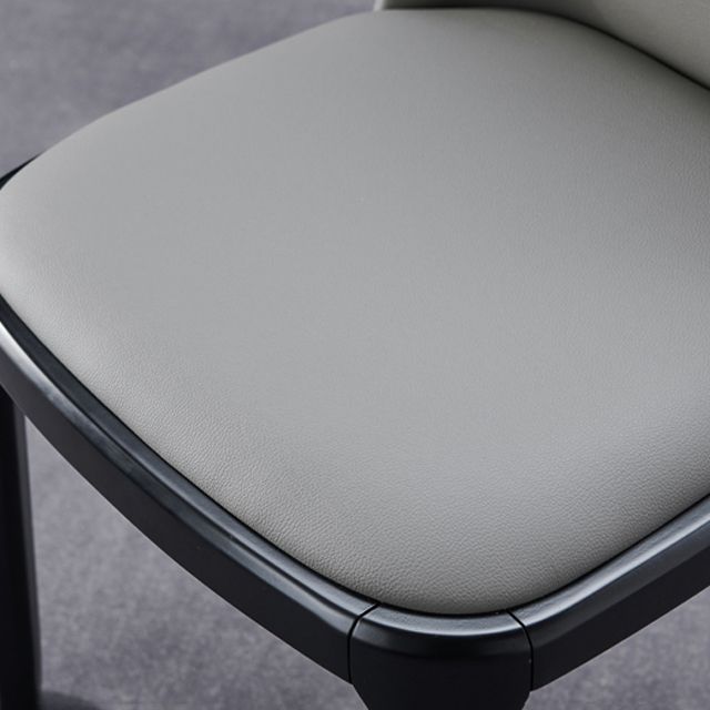 Contemporary Style Leather Chair Wooden Parsons Armless chair for Dining Room