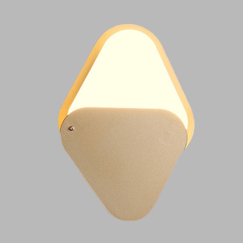 Metal Triangle Wall Lighting Fixture Simple LED Gold Wall Mount Sconce with Rotatable Design for Bedroom