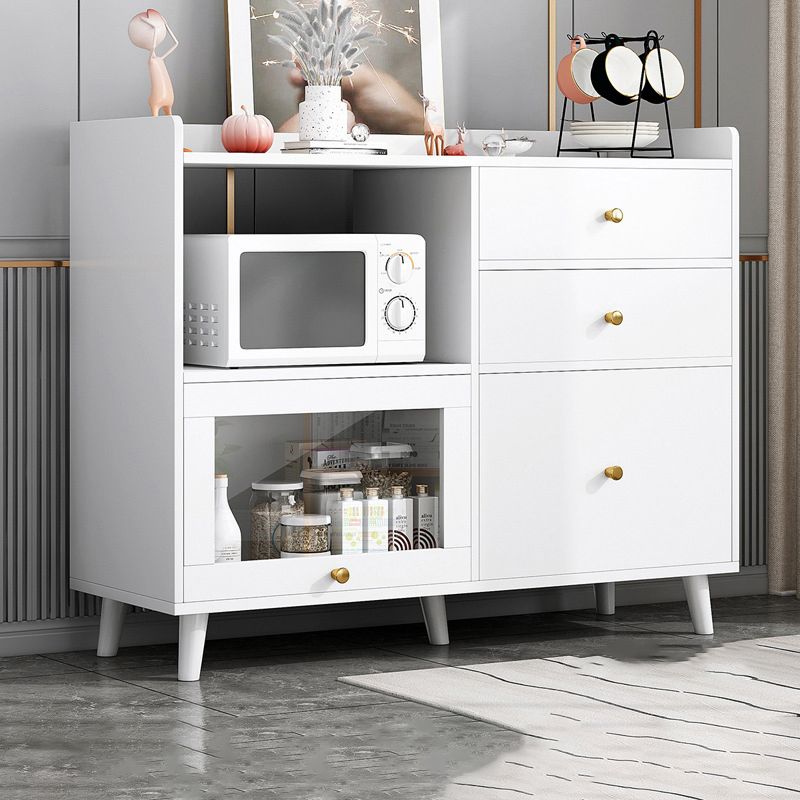 Modern Cabinets Buffet Table Engineered Wood Open Storage Sideboard Cabinet