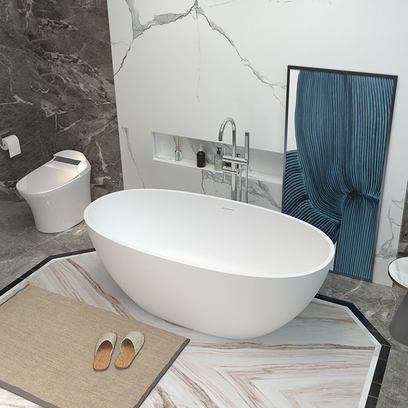 Modern Stone Oval Bathtub Antique Finish Freestanding Bath Tub