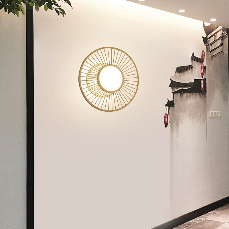 Sala de estar en forma de rueda Luz de pared de pared simplicidad de pared LED en madera