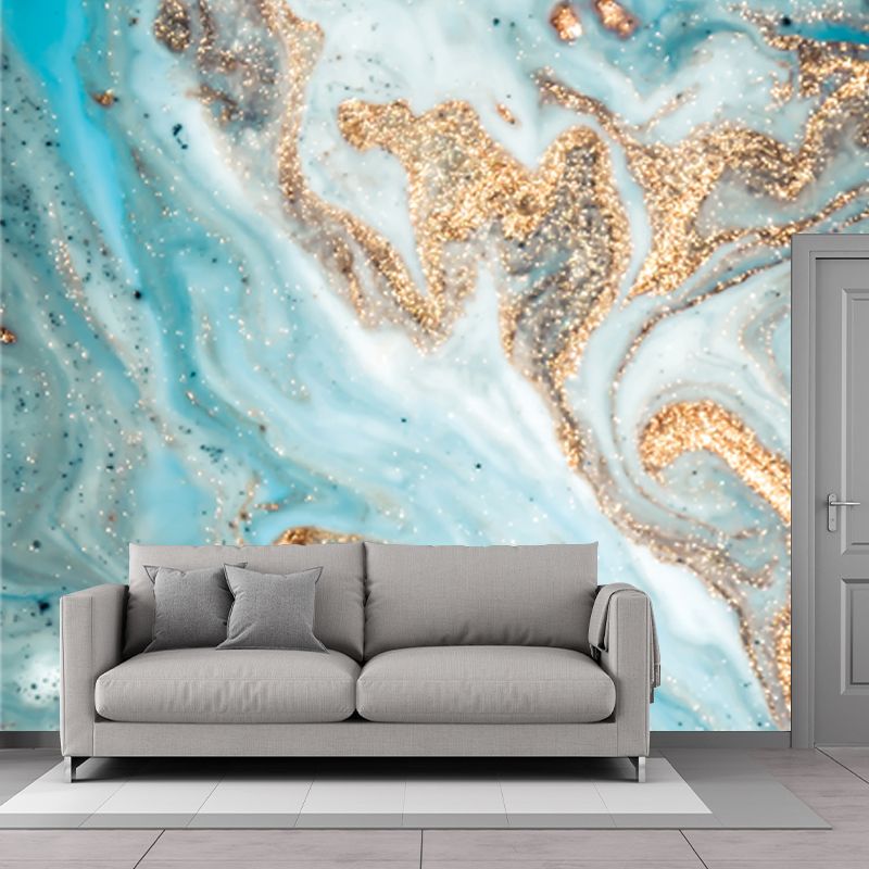 Illustration Sea Wave Wall Mural Decal Full Size Wall Art for Living Room, Custom Print