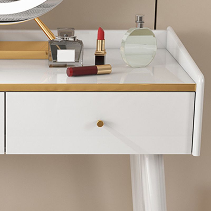 31.5" W Makeup Vanity Table Set in White with 2 Storage Drawers
