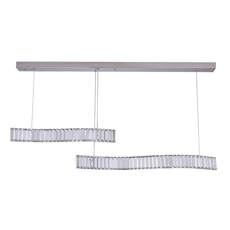 Contemporary Island Light Linear Crystal Island Chandelier Lights for Kitchen