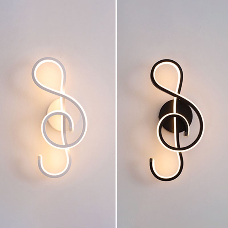 Metal Musical Note Wall Sconce Lighting Nordic Style LED Wall Mount Light Fixture