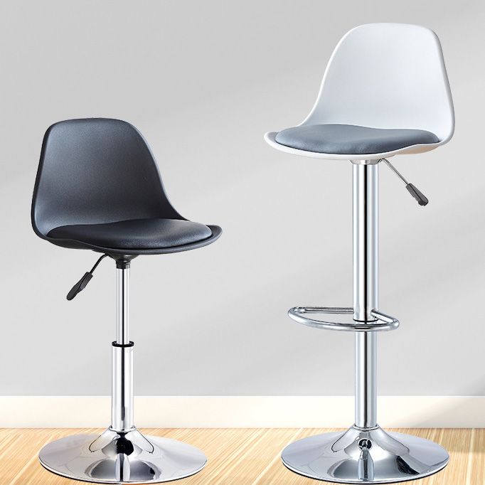Contemporary Liftable Bar-stool Plastic Counter Bar Stool with Metal Legs