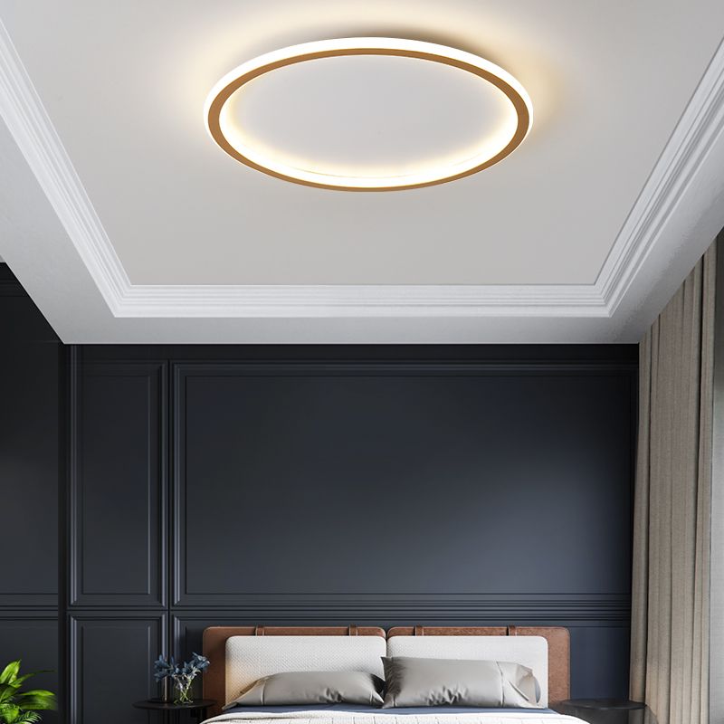 Modern LED Flush Mount Light Fixture Gold Geometry Ceiling Light Fixture with Metal