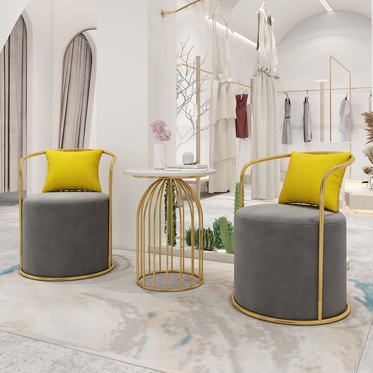 Glam Velvet Dining Room Chair Metal Dining Side Armless Chair for Restaurant Use