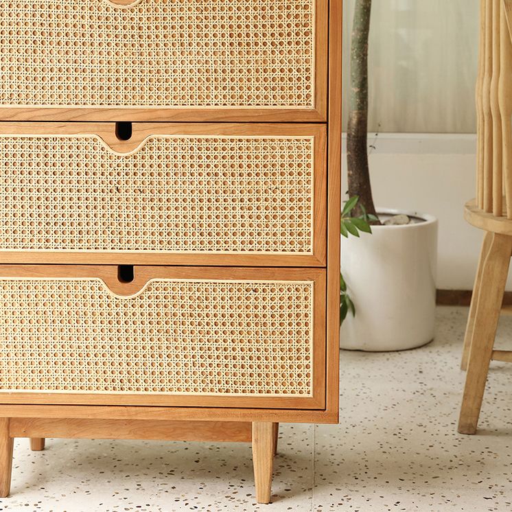 Pine Solid Wood Buffet Modern Natural Living Room Dining Buffet with Drawers