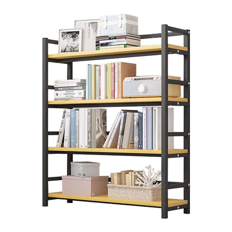 Modern Style Bookshelf Black Metal Frame Bookcase for Office