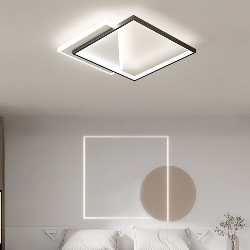 Metal cuadrado de la forma de la luz de techo de color moderno estilo moderno 2 luces de montaje de iluminación en negro