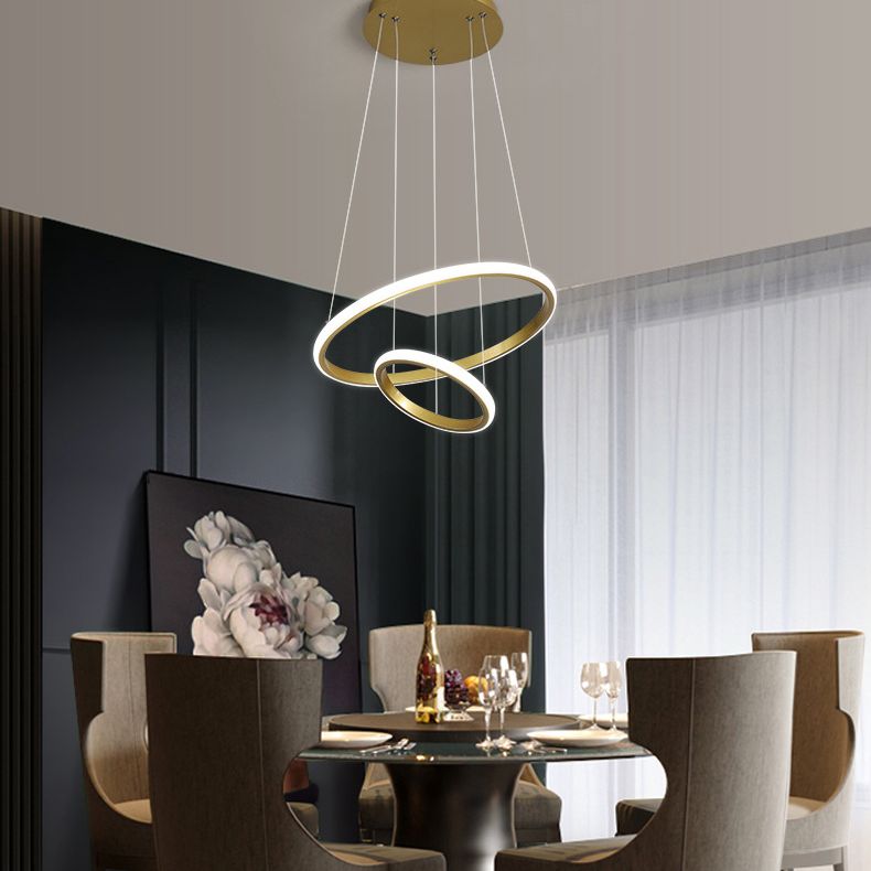 Modern Orbicular Pendant Light Fixtures Metal Hanging Lamp Kit