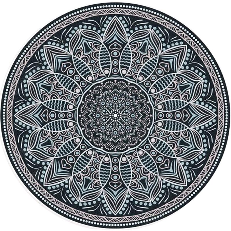 Moroccan Door Rug Multicolor Mandala Area Rug Polypropylene Anti-Slip Stain Resistant Machine Washable Rug