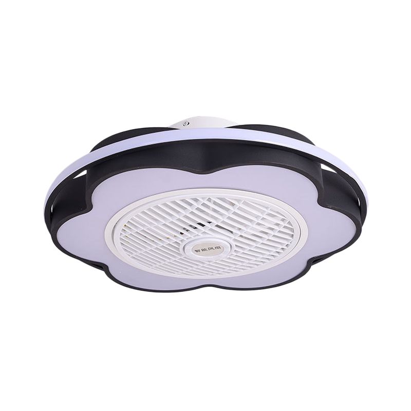 MODERNAL MOTALLISME MÉTALLIQUE DE 28 "LEDTHER LED PADIR LAMPE FAN PRODUCE FAN en noir / rose / bleu