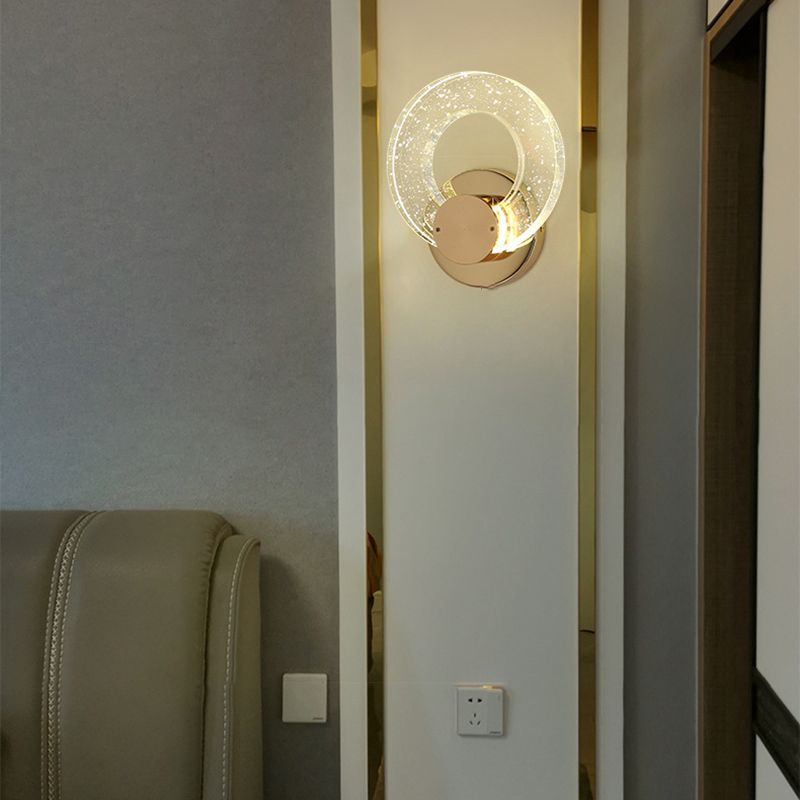 1 Light Circle Wall Lamp Simplicity Metal Wall Mounted Light Fixture