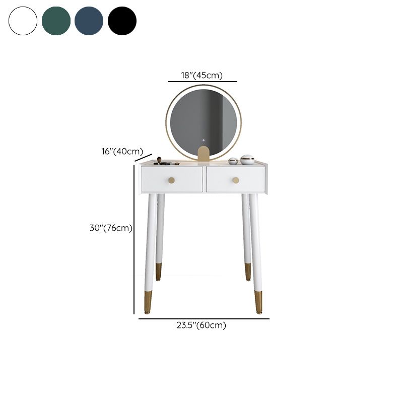 Scandinavian Lighted Mirror Makeup Vanity Desk in Wood Vanity Dressing Table Set