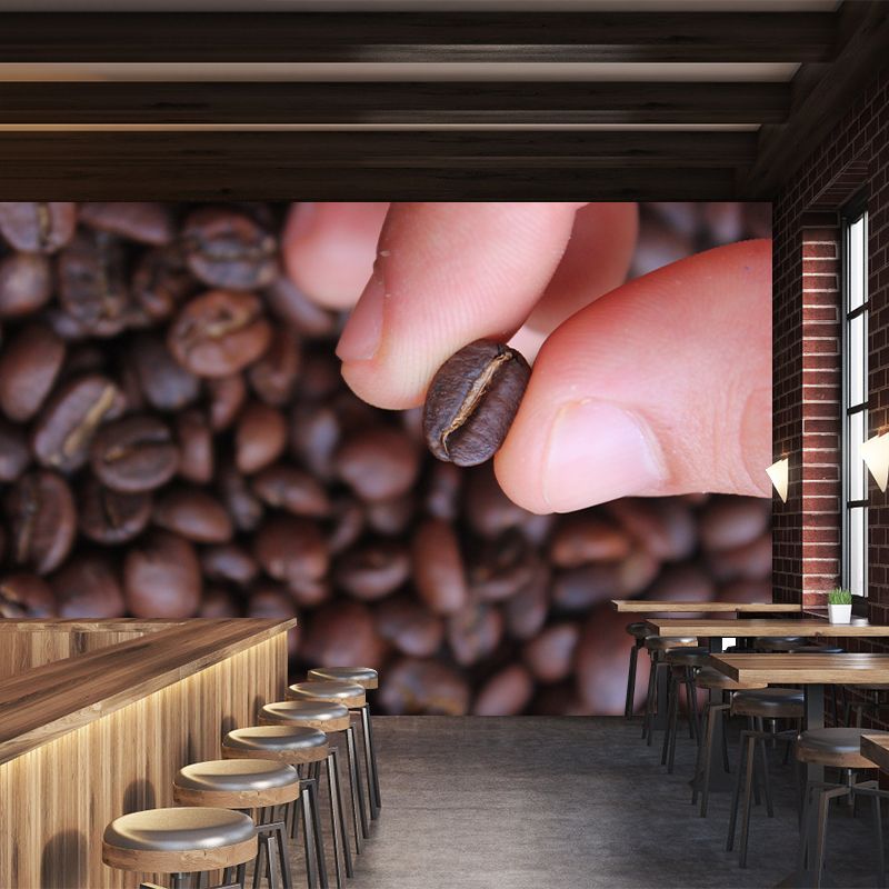 Coffee Beans Mural Wallpaper Coffee Shop Wall Decor, Moisture Resistant