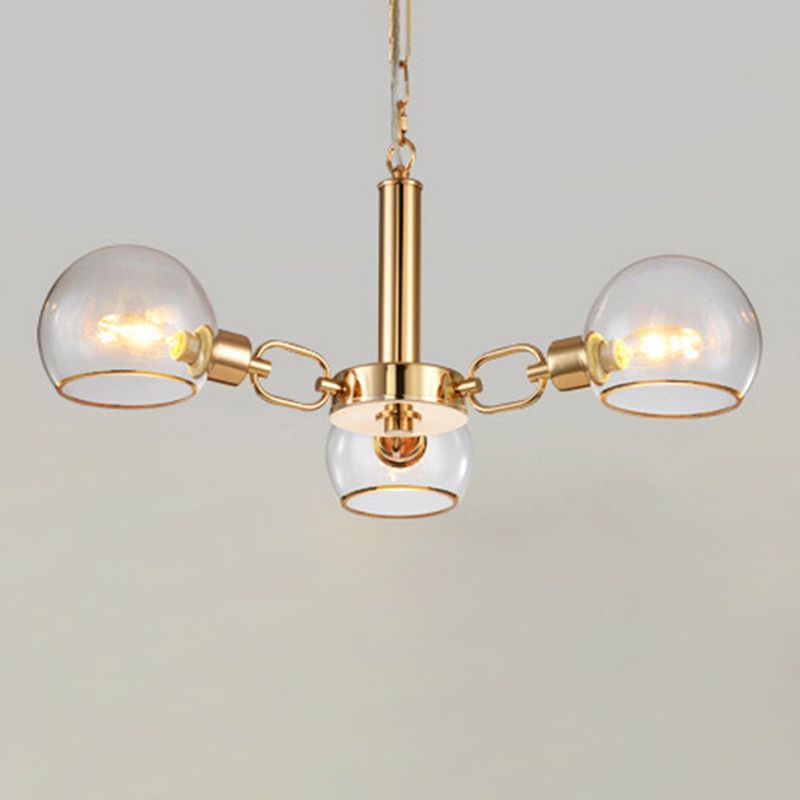 Modern Luxury Sputnik Pendant Light Wrought Iron Hanging Lamp with Clear Glass Shade