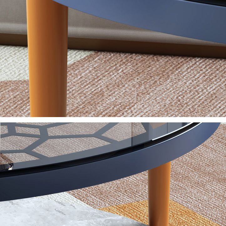 Contemporary Round Coffee Table 3 Legs Cocktail Table for Home