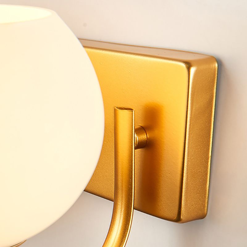 American Style Vanity Light Ball Shape Vanity Lamp with Glass Shade for Living Room