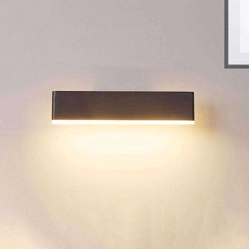 Metal Rotatable Rectangular Sconce Lighting Contemporary LED Coffee/White Wall Lamp for Bedside, Warm/White Light